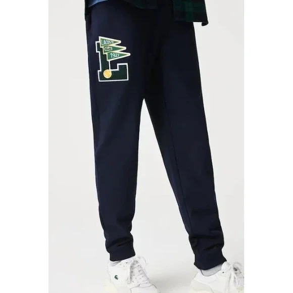 LACOSTE® (Men's 4XL) Pennants™ L-Badge Fleece Sweatpants in Navy - $125 - Picture 3 of 5